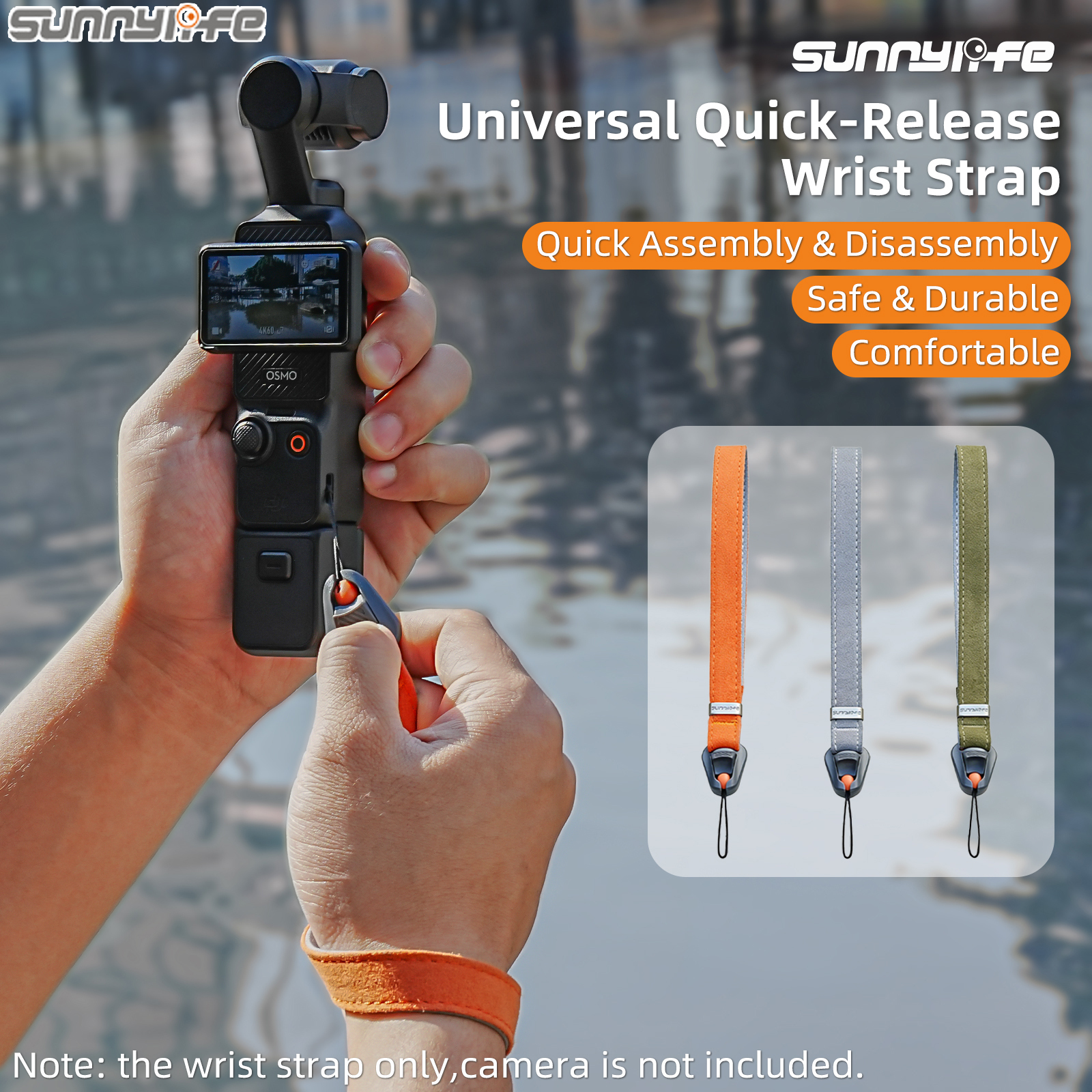 Sunnylife Universal  Quick-Release Wrist Strap Adjustable Wrist Lanyard Soft Safe Rope for Action Camera