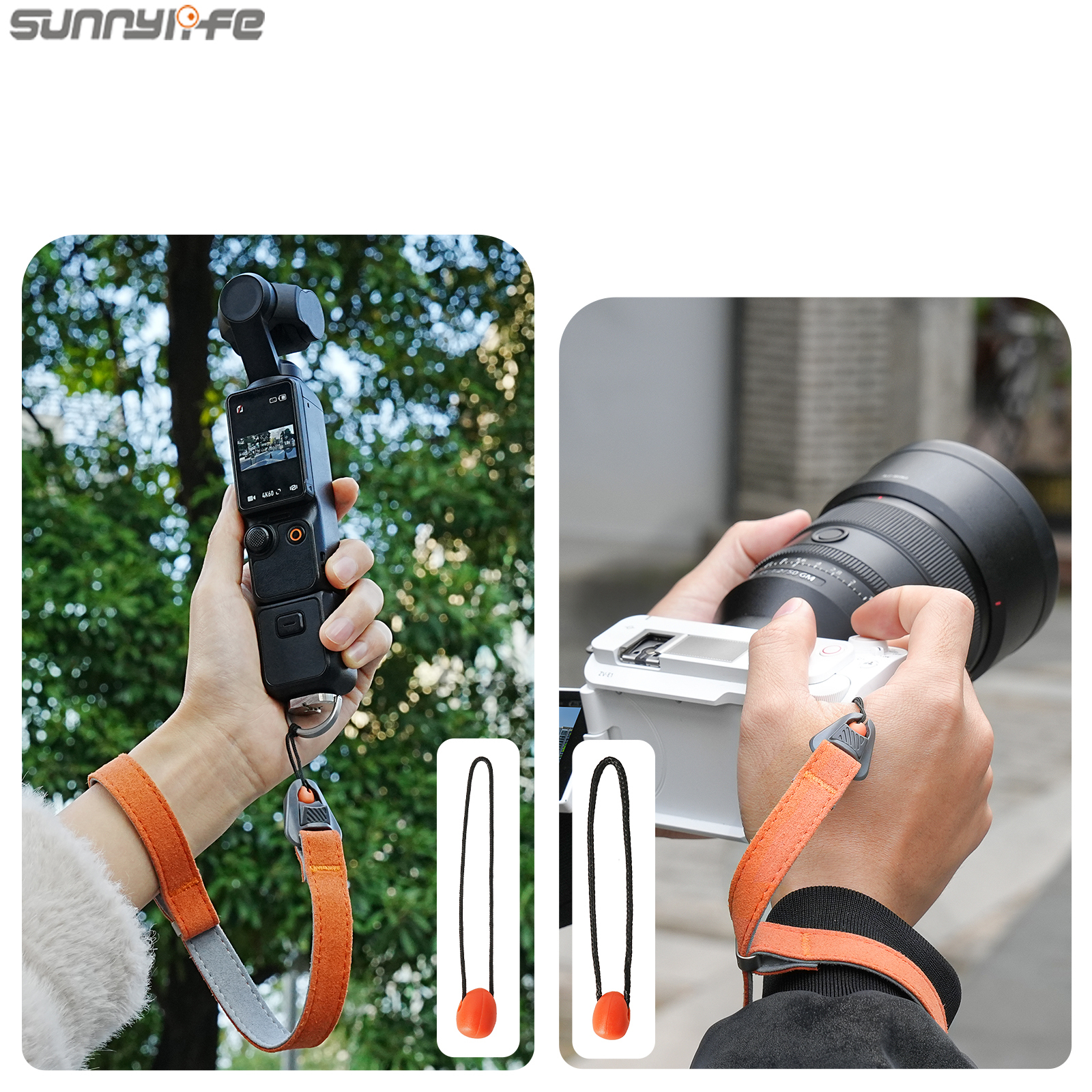 Sunnylife Universal  Quick-Release Wrist Strap Adjustable Wrist Lanyard Soft Safe Rope for Action Camera