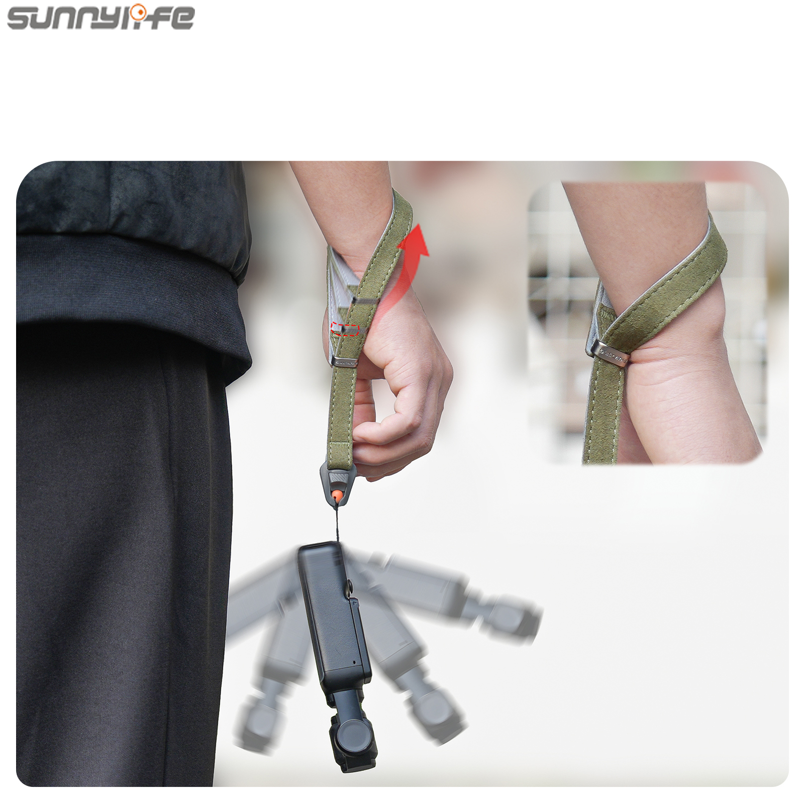 Sunnylife Universal  Quick-Release Wrist Strap Adjustable Wrist Lanyard Soft Safe Rope for Action Camera