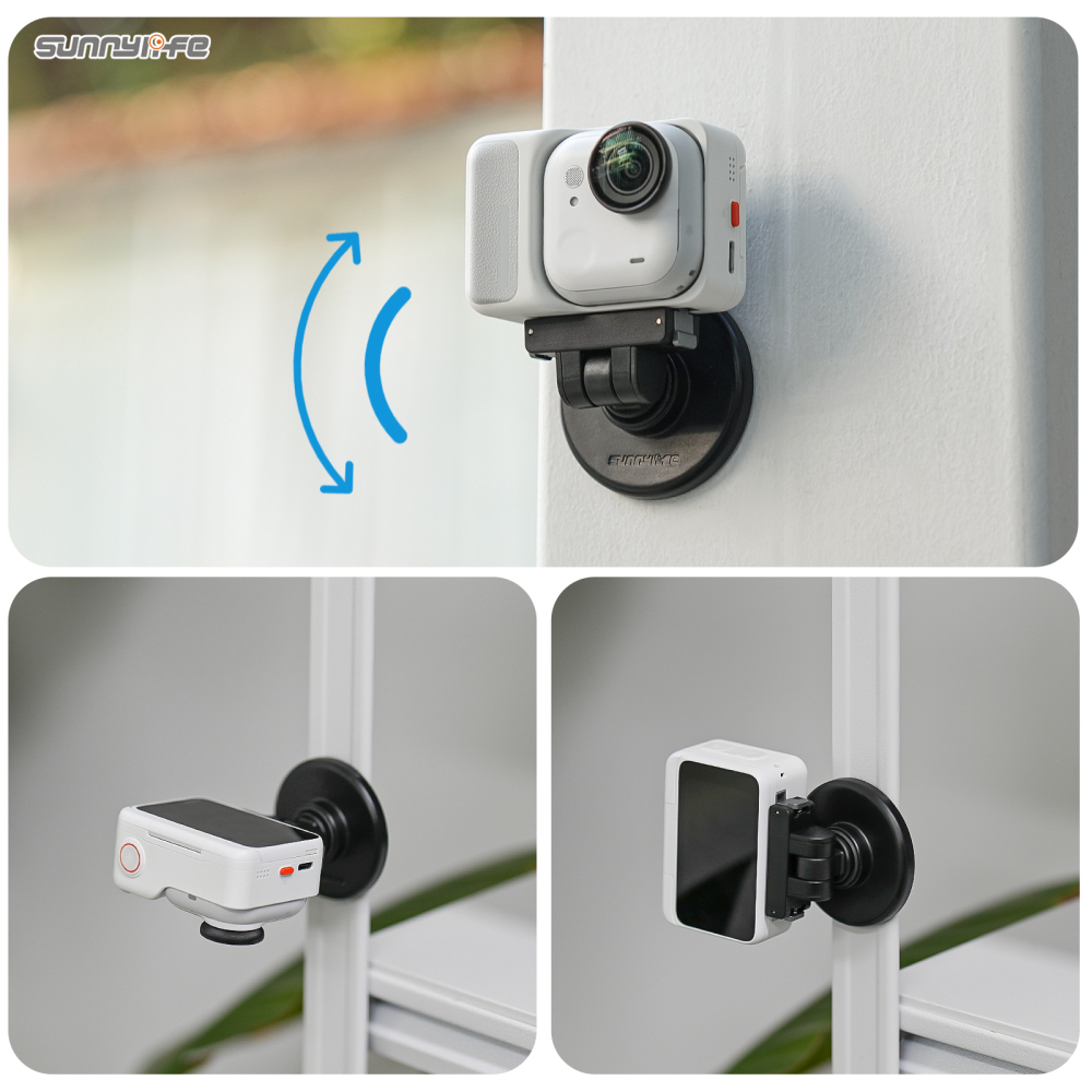 Sunnylife Quick-Release Magnetic Base Mount 1/4in 180° Tilt Adjustable Tabletop Base Bracket for Insta360 GO Ultra