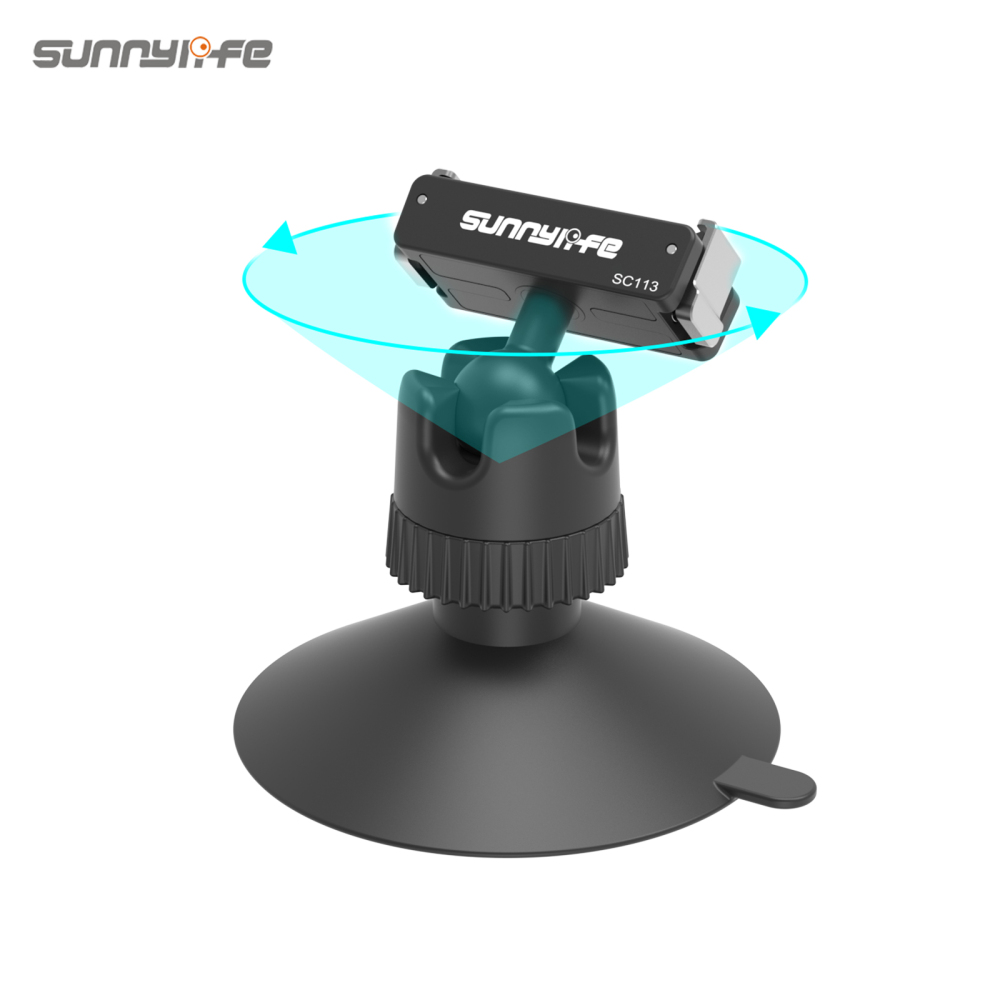 Sunnylife Dual-Direction Magnetic Quick-Release Ball-Joint Adapter Mount 360° Rotatable Adjustable Suction Cup Bracket for Osmo Nano/Action 6