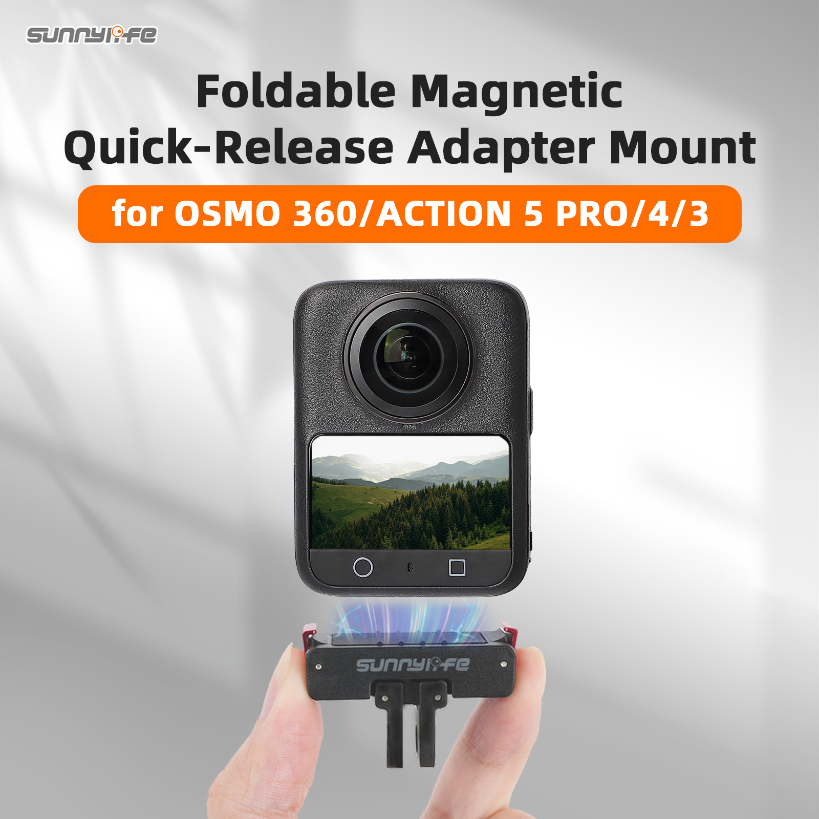 Sunnylife Foldable Magnetic Quick Release Mount Action Camera Selfie Stick Tripod Adapter Cam Stand for OSMO 360/ ACTION 5 PRO/4/3/2