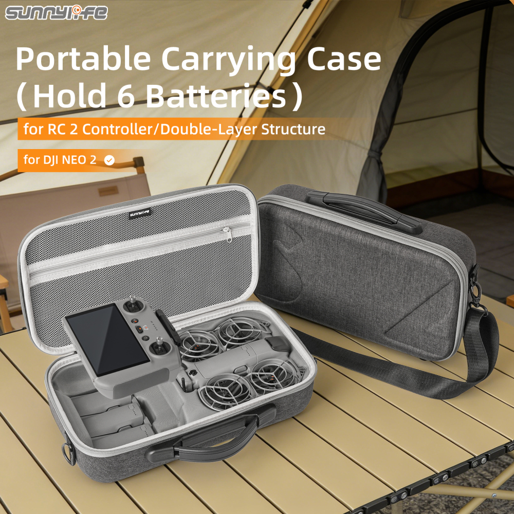Sunnylife Portable Carrying Case Combo Shoulder Bag Protective Bag Hard Travel Case Accessories for DJI NEO 2