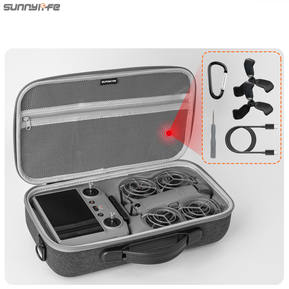 Sunnylife Portable Carrying Case Combo Shoulder Bag Protective Bag Hard Travel Case Accessories for DJI NEO 2