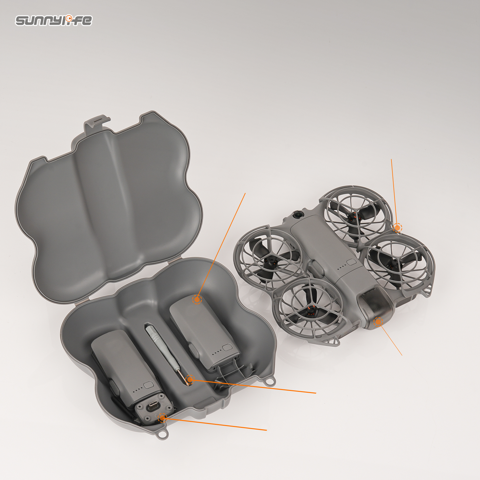 Sunnylife Updated Butterfly Protective Case Portable Shock-Proof Storage Box Dust-Proof Accessories for DJI NEO 2