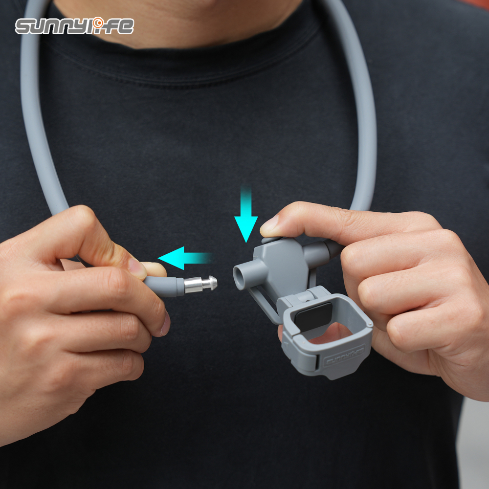 Sunnylife Adjustable POV Neck Mount Hand Free Video Vlog Neck Selfie Holder with Body Strap for Pocket 4/3