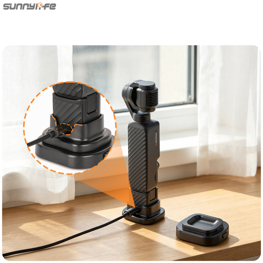 Sunnylife 2-in-1 Detachable Car & Desktop Base Stand Base Desktop Stabilizer Supporting Holder Accessories for Pocket 4/3