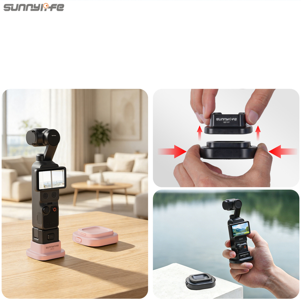 Sunnylife 2-in-1 Detachable Car & Desktop Base Stand Base Desktop Stabilizer Supporting Holder Accessories for Pocket 4/3