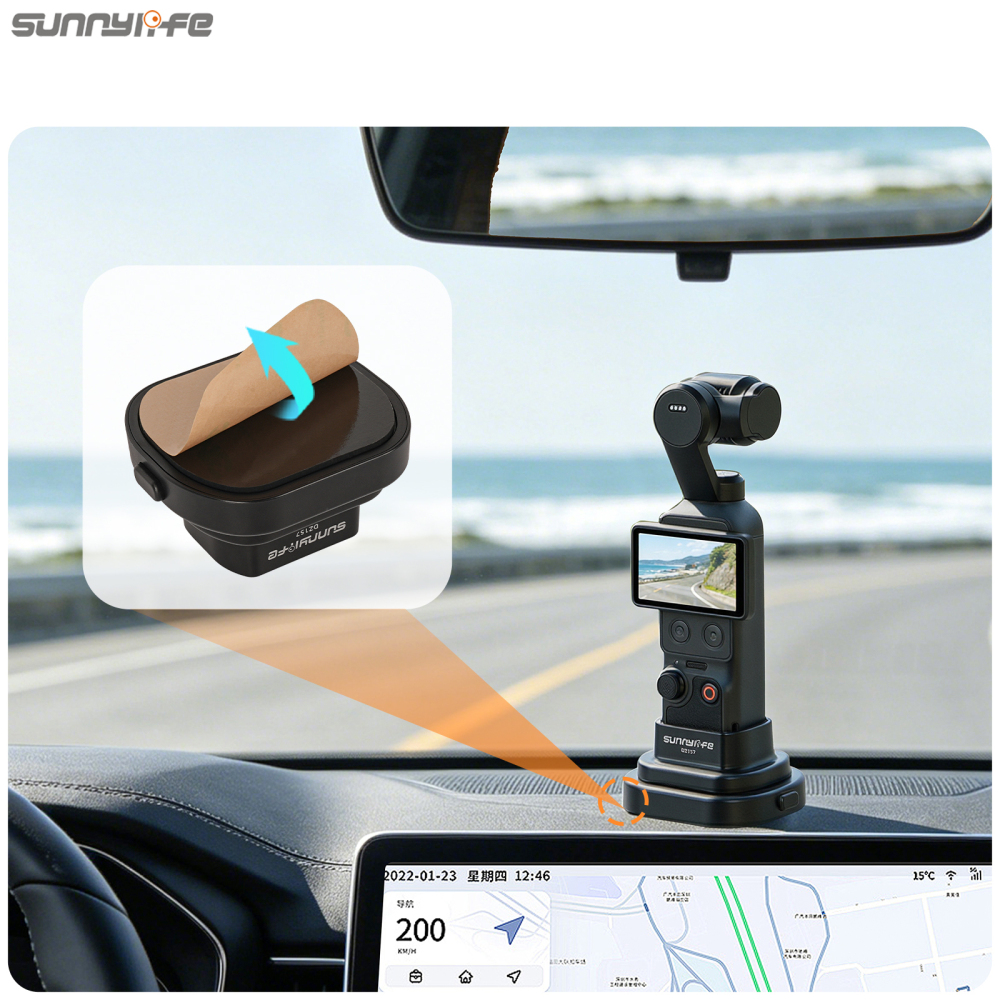 Sunnylife 2-in-1 Detachable Car & Desktop Base Stand Base Desktop Stabilizer Supporting Holder Accessories for Pocket 4/3