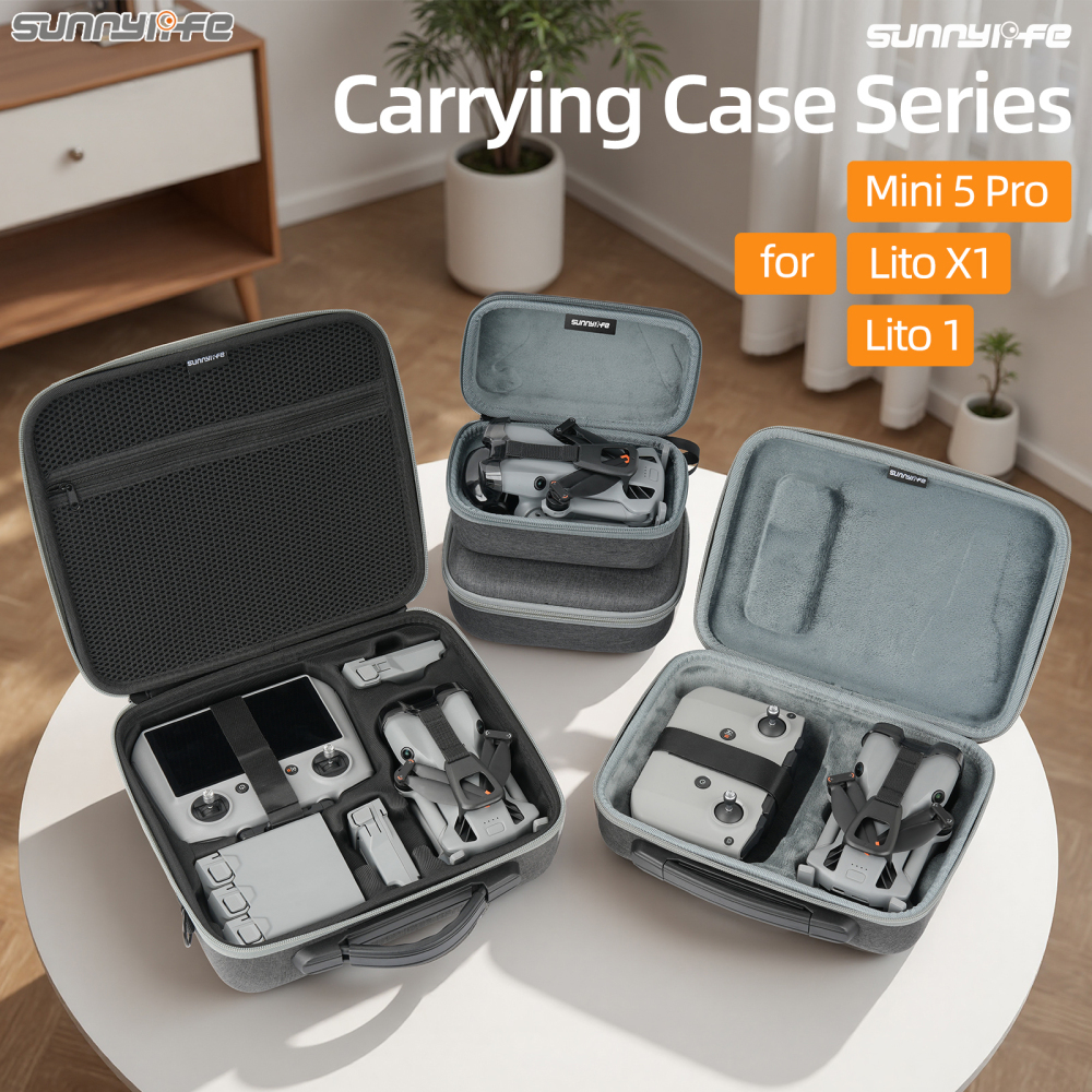 Sunnylife Carrying Case Combo Bag Drone Body Controller Bags Hard Travel Case Large Capacity Messenger Bag for Lito 1/X1/Mini 5 Pro