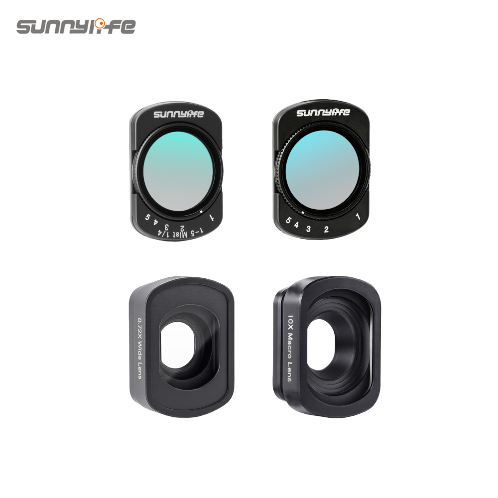Sunnylife Magnetic  Metal Lens Filters 1/4 Black Mist/VND2-32 Filters Wide-Angle Macro Filters Accessories for OSMO POCKET 4/3