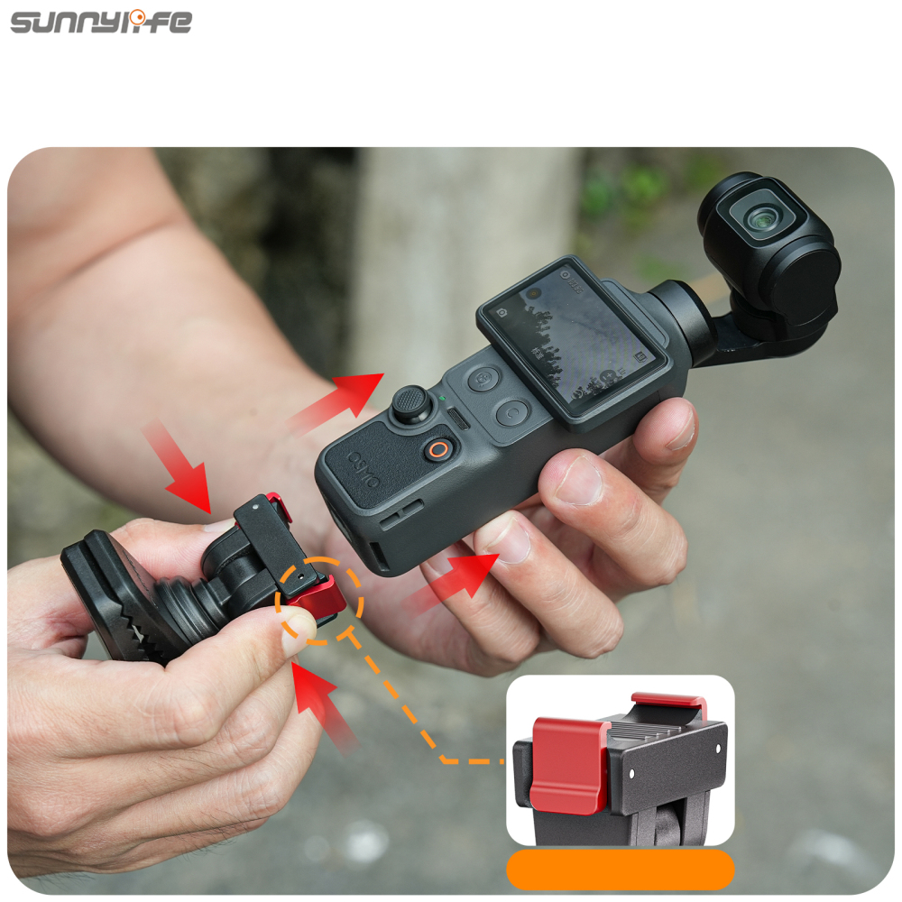 Sunnylife Magnetic Quick-Release Adjustable Backpack Clip Action Camera Clamp Vertical-Horizontal Mount Accessories for Osmo Pocket 4/3