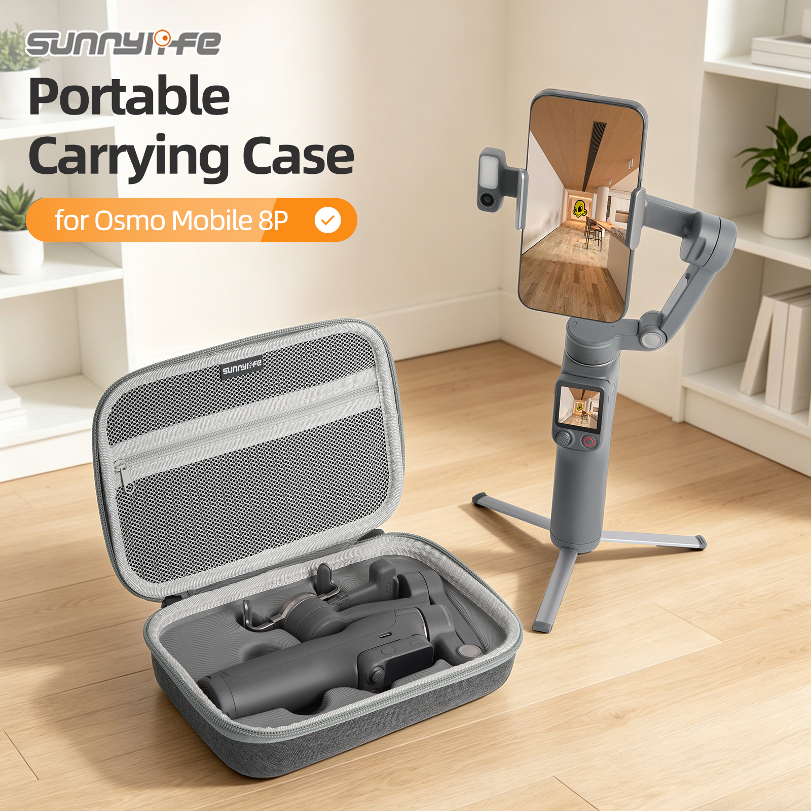 Sunnylife Portable Carrying Case Mini Bag Handbag Accessories for Osmo Mobile 8P
