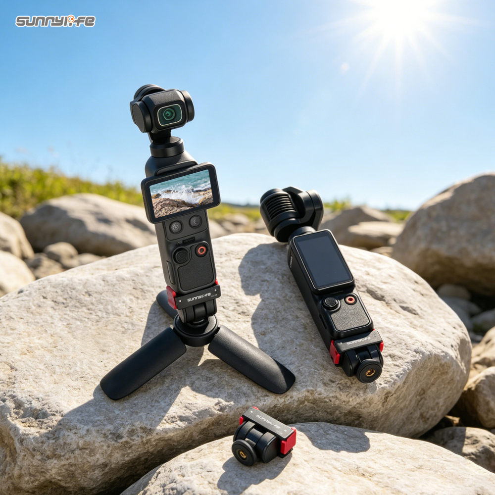 Sunnylife Quick Release Adapter Mount 1/4” Interface 180 Degree Tilt Selfie Stick Adapter Stand for Osmo Pocket 4/3