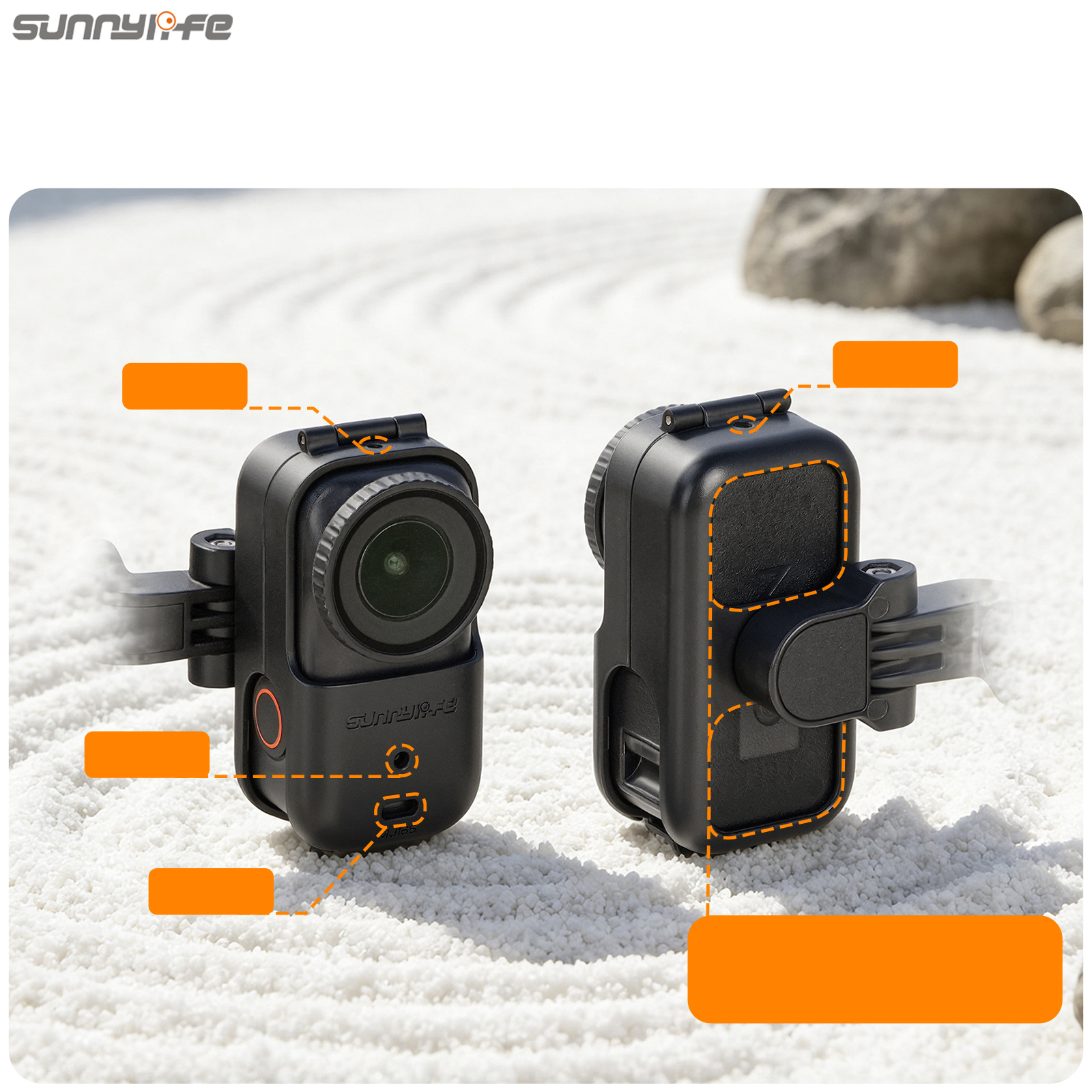 Sunnylife Car Sun Visor Mount Action Camera Holder 360°Rotating 90° Tilt Sun Visor Holder for Osmo Nano