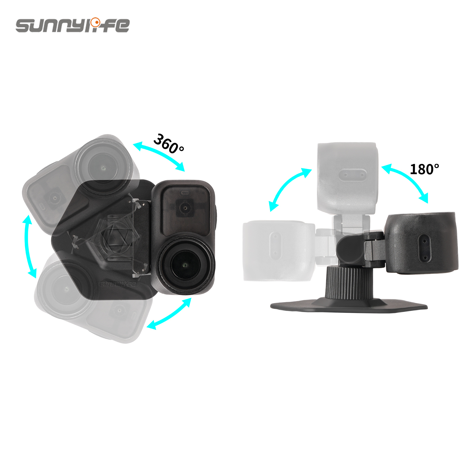 Sunnylife Dual-Direction Magnetic Flexible Adhesive Helmet Mount Base Quick-Release Action Camera Holder for Osmo Nano/Action 6