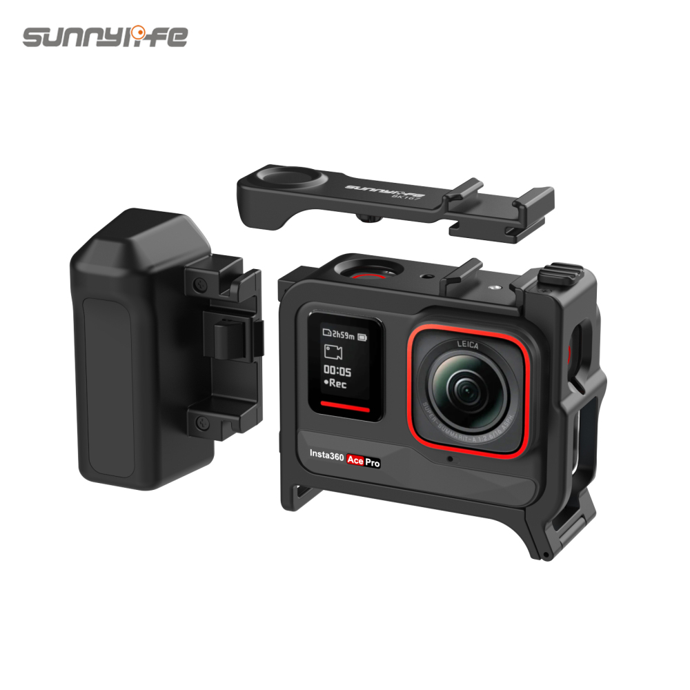 Sunnylife 2-in-1 Detachable Protective Frame & Street Photography Handle Ergonomic Hand Grip Quick Release Shutter Handle for Insta360 Ace Pro 2/1