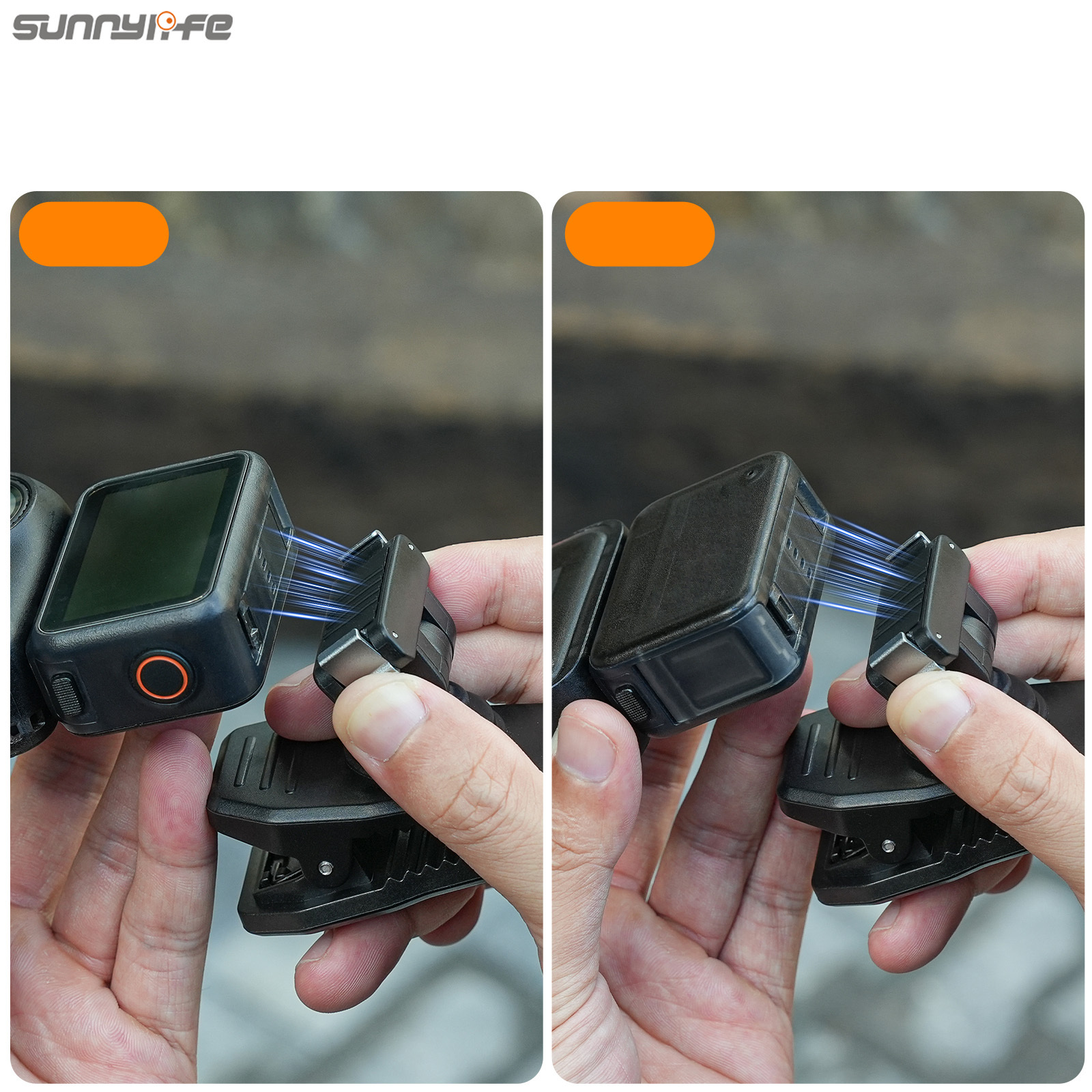 Sunnylife Magnetic Quick-Release Backpack Clip Adjustable Action Camera Clamp Vertical-Horizontal Mount Accessories for Osmo Nano/Action 6