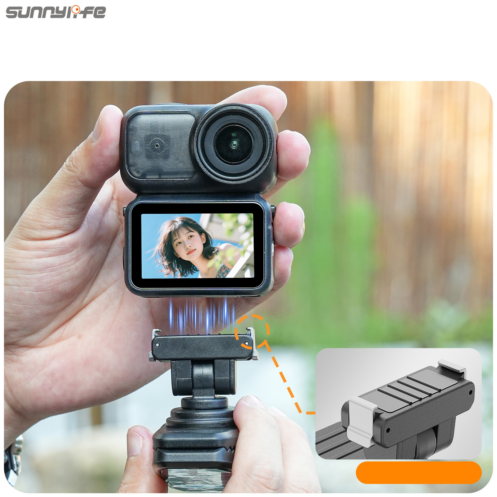Sunnylife Magnetic Quick-Release Backpack Clip Adjustable Action Camera Clamp Vertical-Horizontal Mount Accessories for Osmo Nano/Action 6