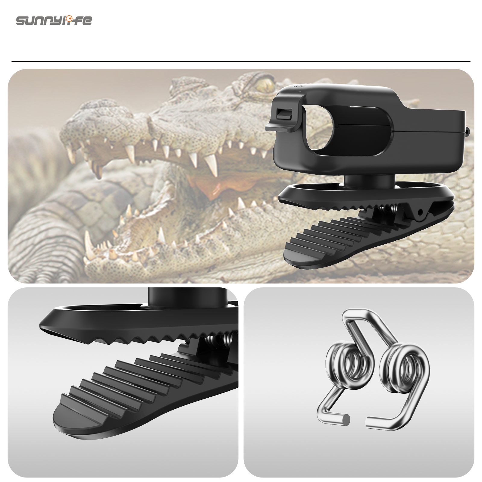 Sunnylife Backpack Clip Action Camera Clamp 360° Rotation Vertical-Horizontal Mount 90° Tilt Backpack Clip Accessories for Osmo Nano