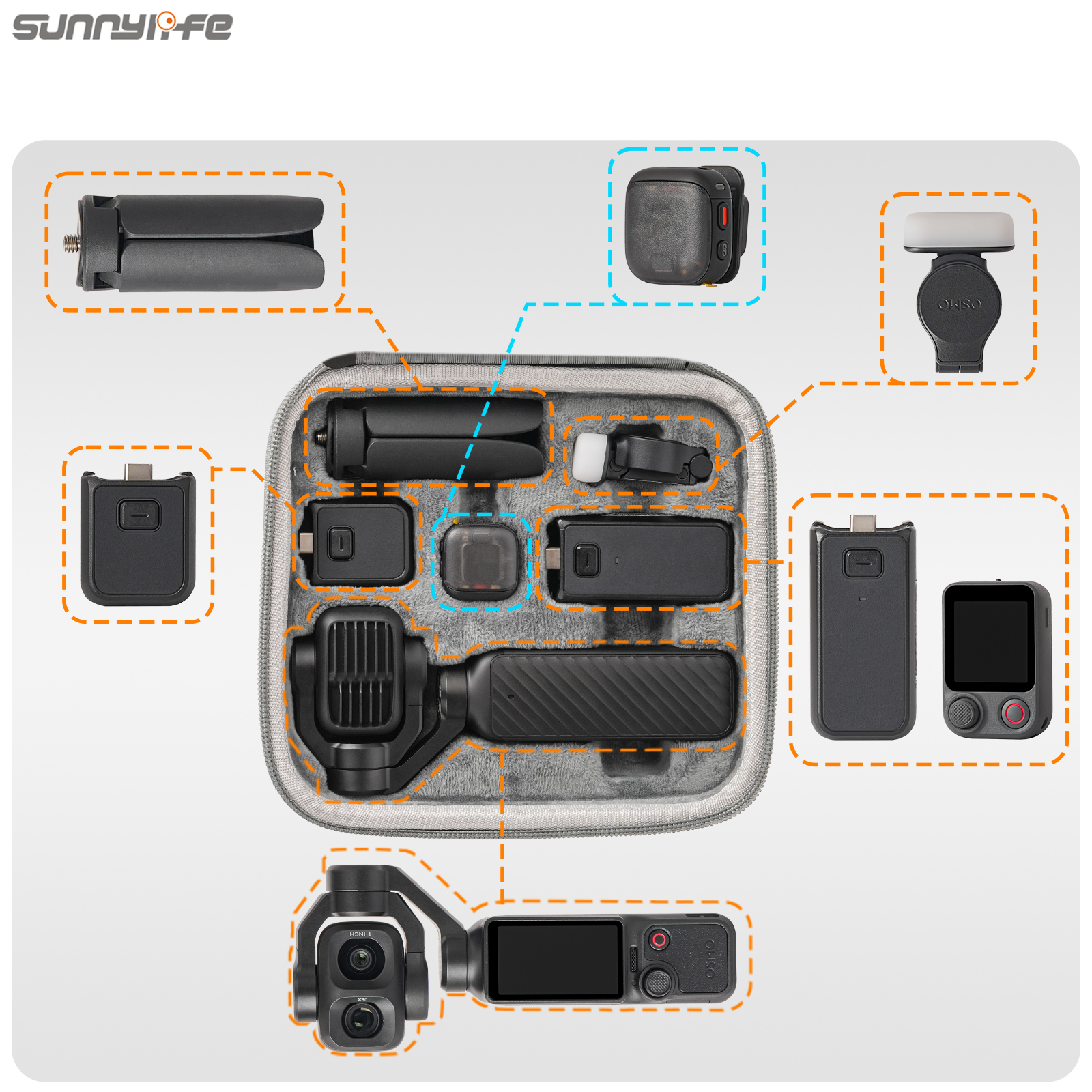 Sunnylife Mini Carrying Case Handbag Portable Travel Case Protective Organizer Standard Combo Bags Accessories for Pocket 4P