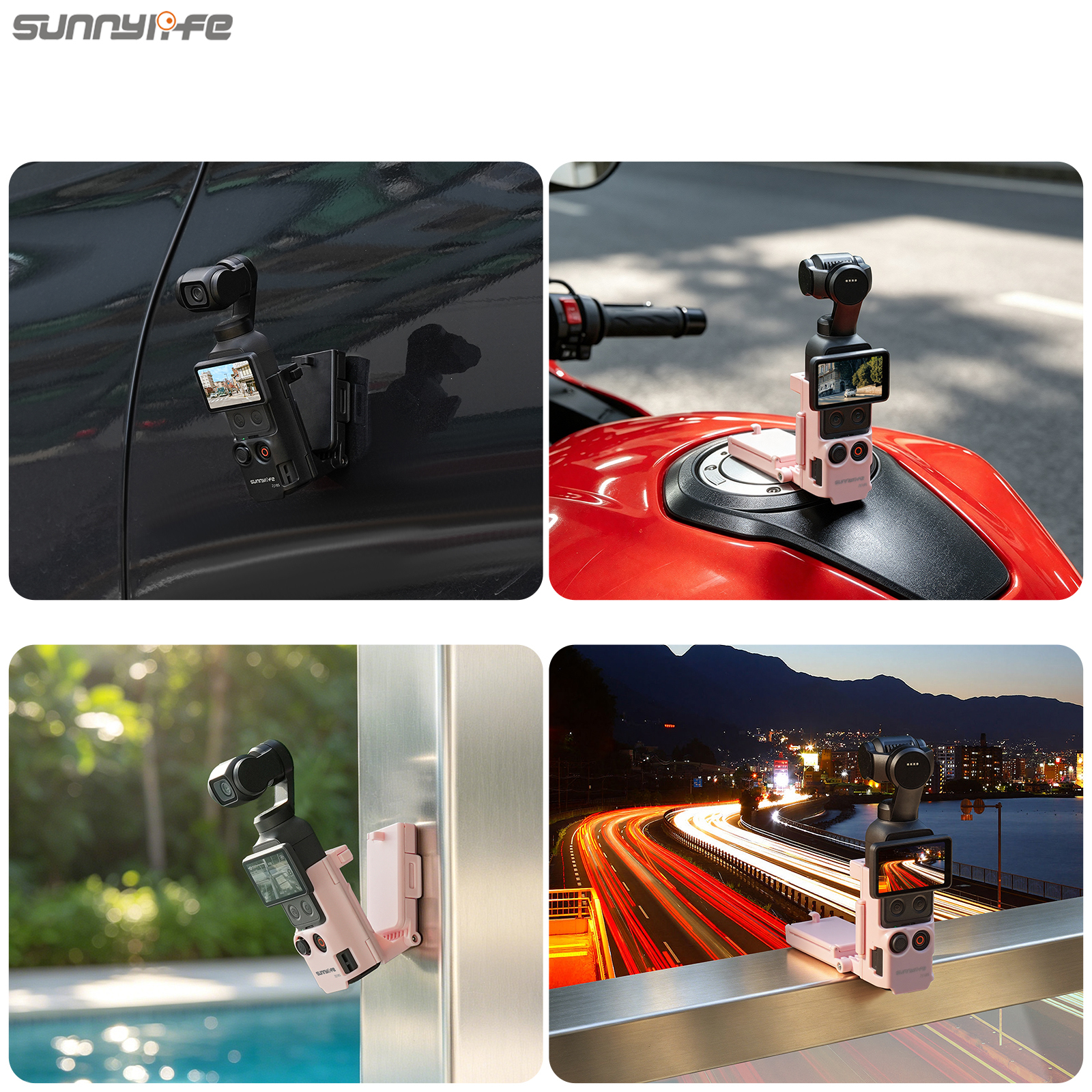 Sunnylife Handheld Magnetic Mount with Filter Box Tabletop Base Bracket Angles Adjustable Accessories for Osmo Pocket 4P/4/3