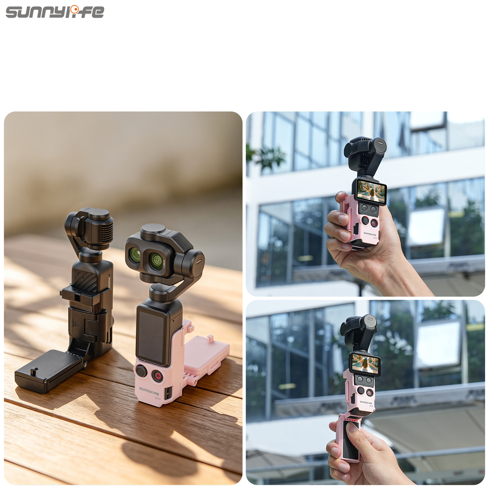 Sunnylife Handheld Magnetic Mount with Filter Box Tabletop Base Bracket Angles Adjustable Accessories for Osmo Pocket 4P/4/3