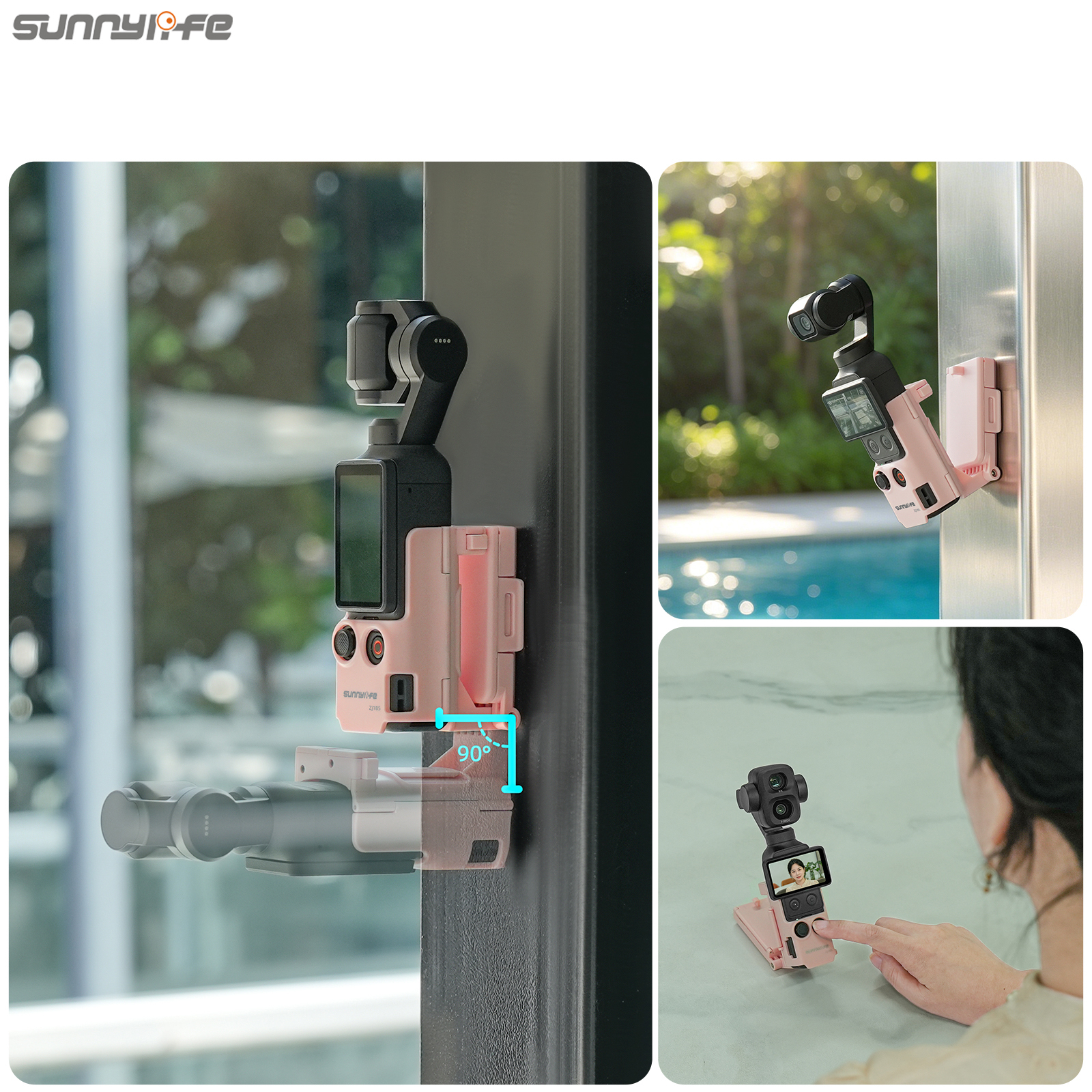 Sunnylife Handheld Magnetic Mount with Filter Box Tabletop Base Bracket Angles Adjustable Accessories for Osmo Pocket 4P/4/3
