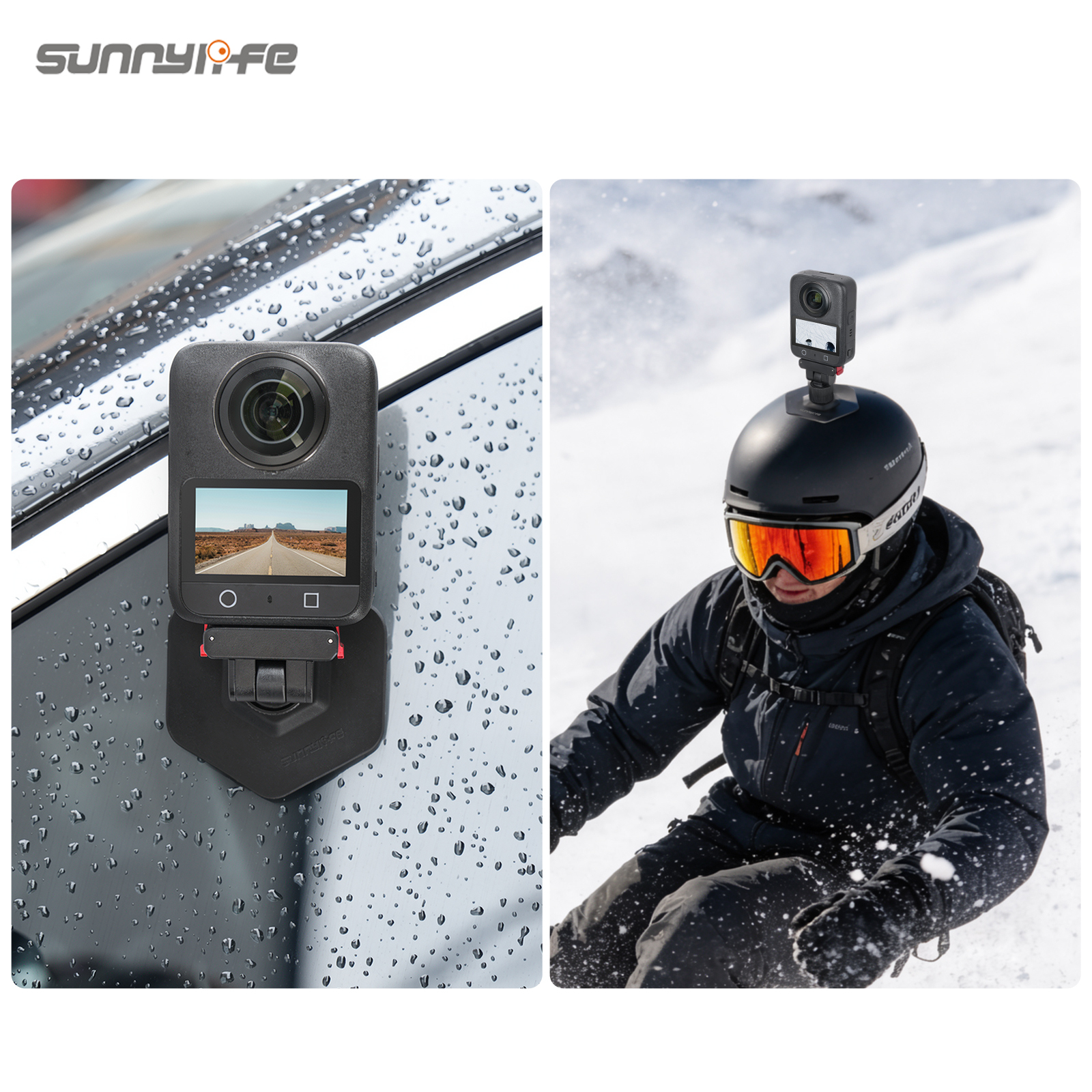Sunnylife Magnetic Flexible Adhesive Helmet Mount Base Quick-Release Action Camera Holder for Osmo 360/Action 5 Pro/4/3/2