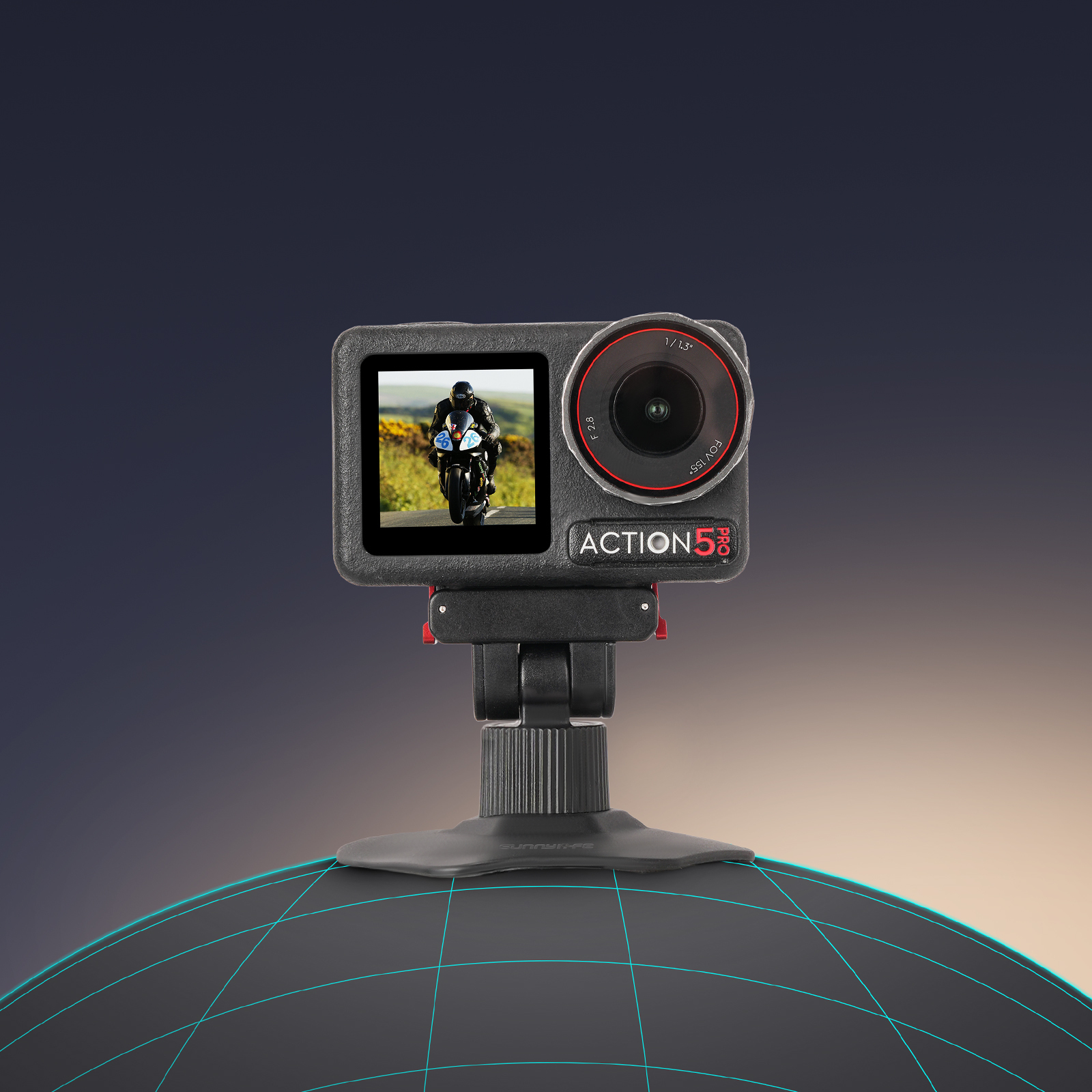 Sunnylife Magnetic Flexible Adhesive Helmet Mount Base Quick-Release Action Camera Holder for Osmo 360/Action 5 Pro/4/3/2