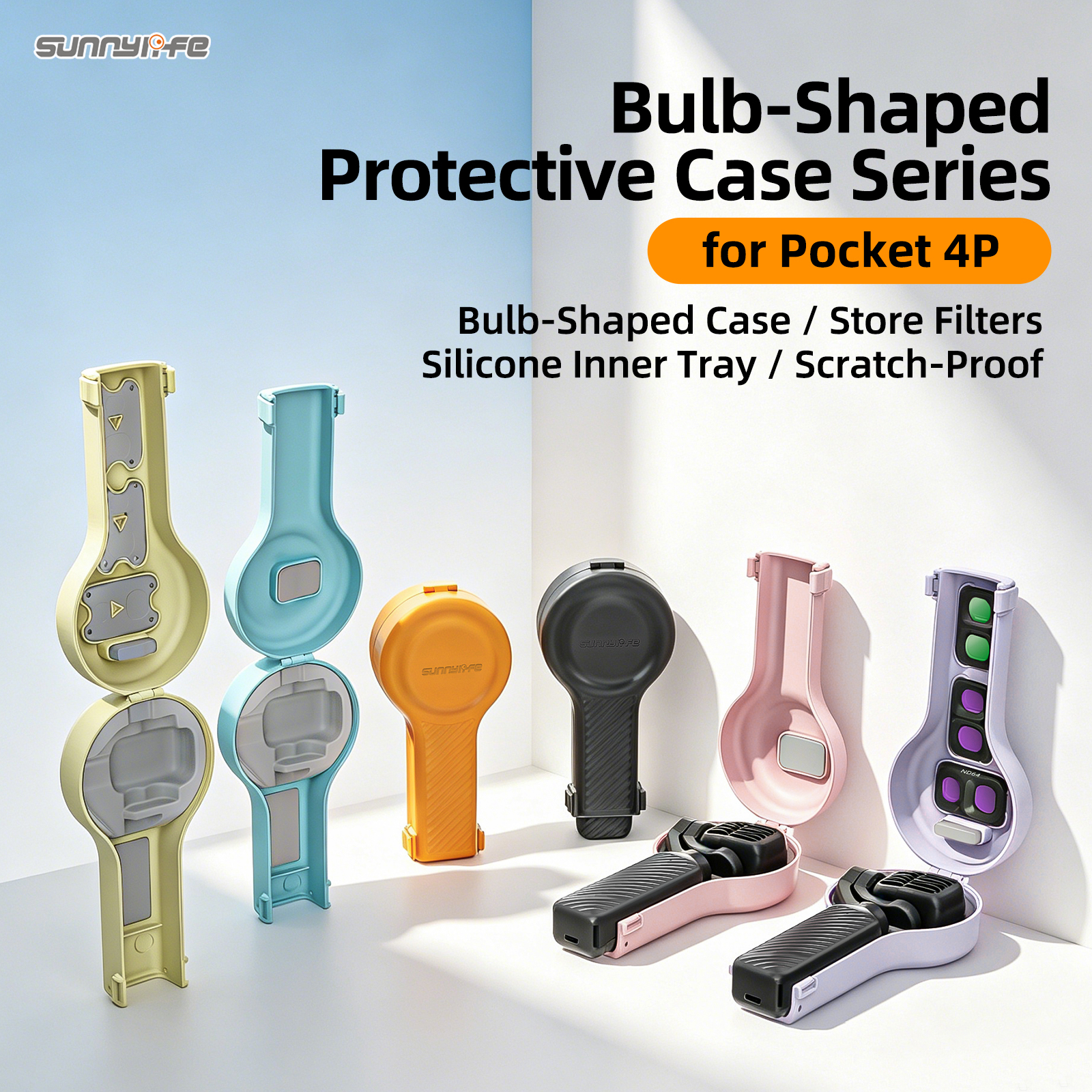 Sunnylife Protective Case Gimbal Camera Protector with Lanyard Shock-proof Protective Cover Storage Box Accessories for Osmo Pocket 4P
