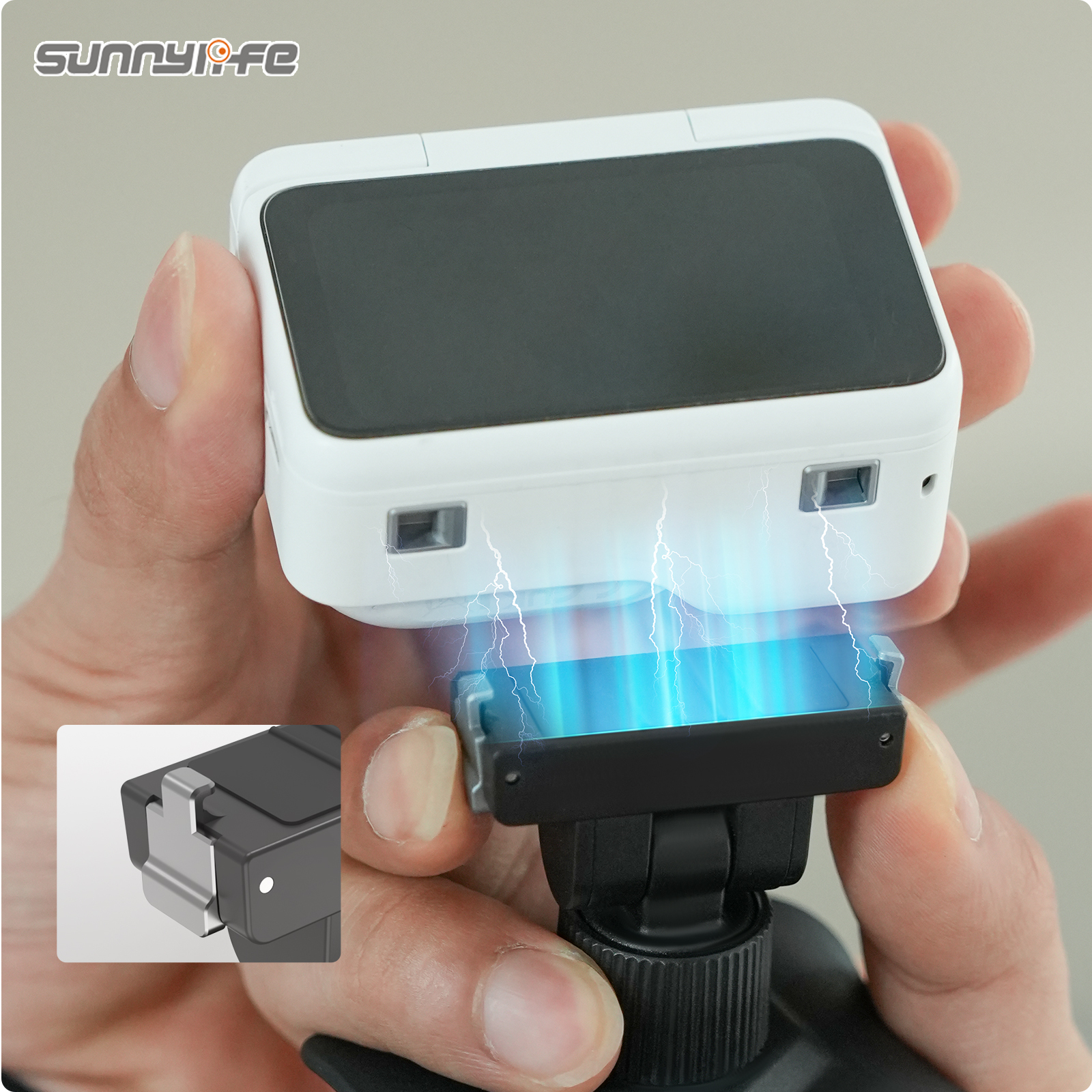 Sunnylife Magnetic Flexible Adhesive Helmet Mount Base Quick-Release Action Camera Holder for Insta360 GO Ultra