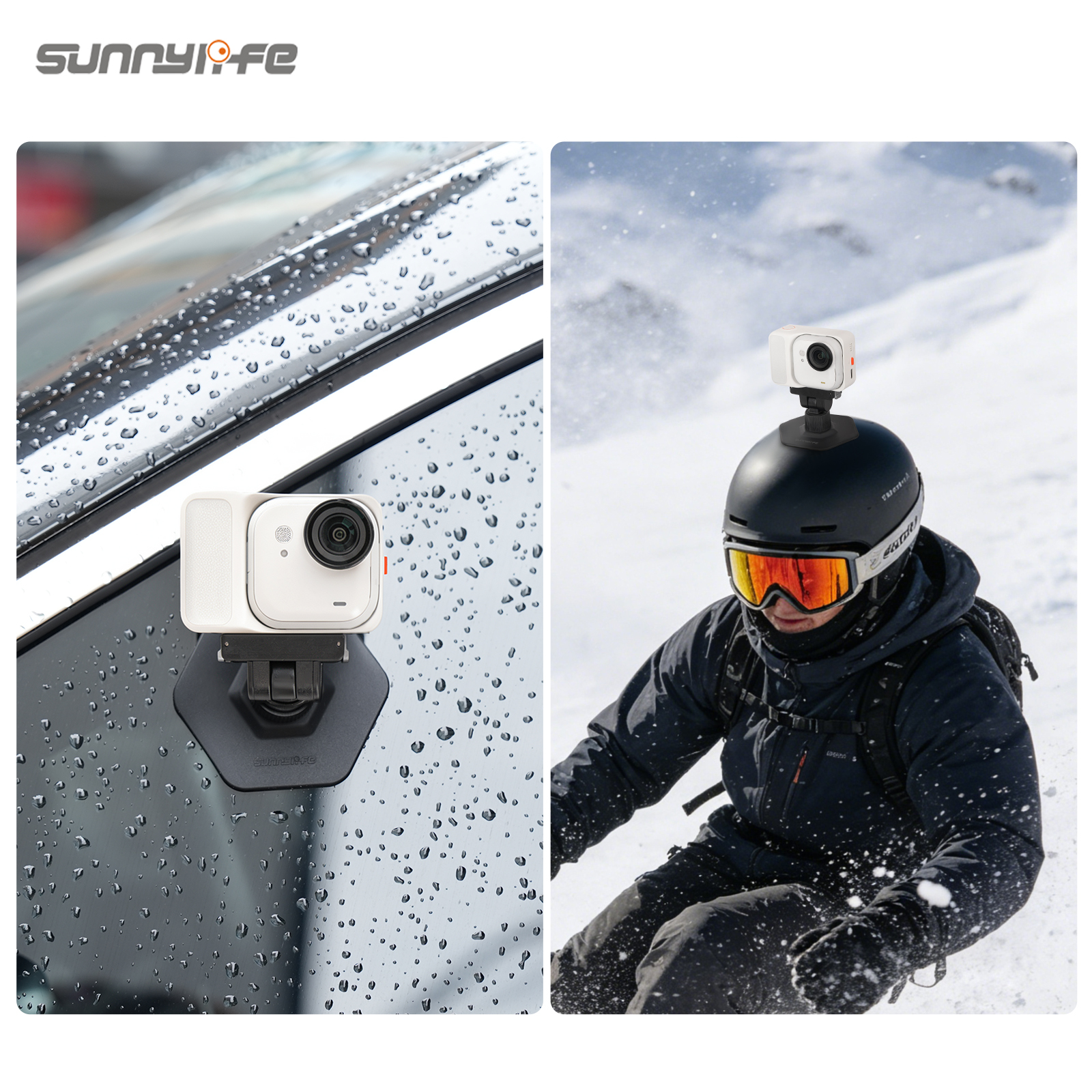Sunnylife Magnetic Flexible Adhesive Helmet Mount Base Quick-Release Action Camera Holder for Insta360 GO Ultra