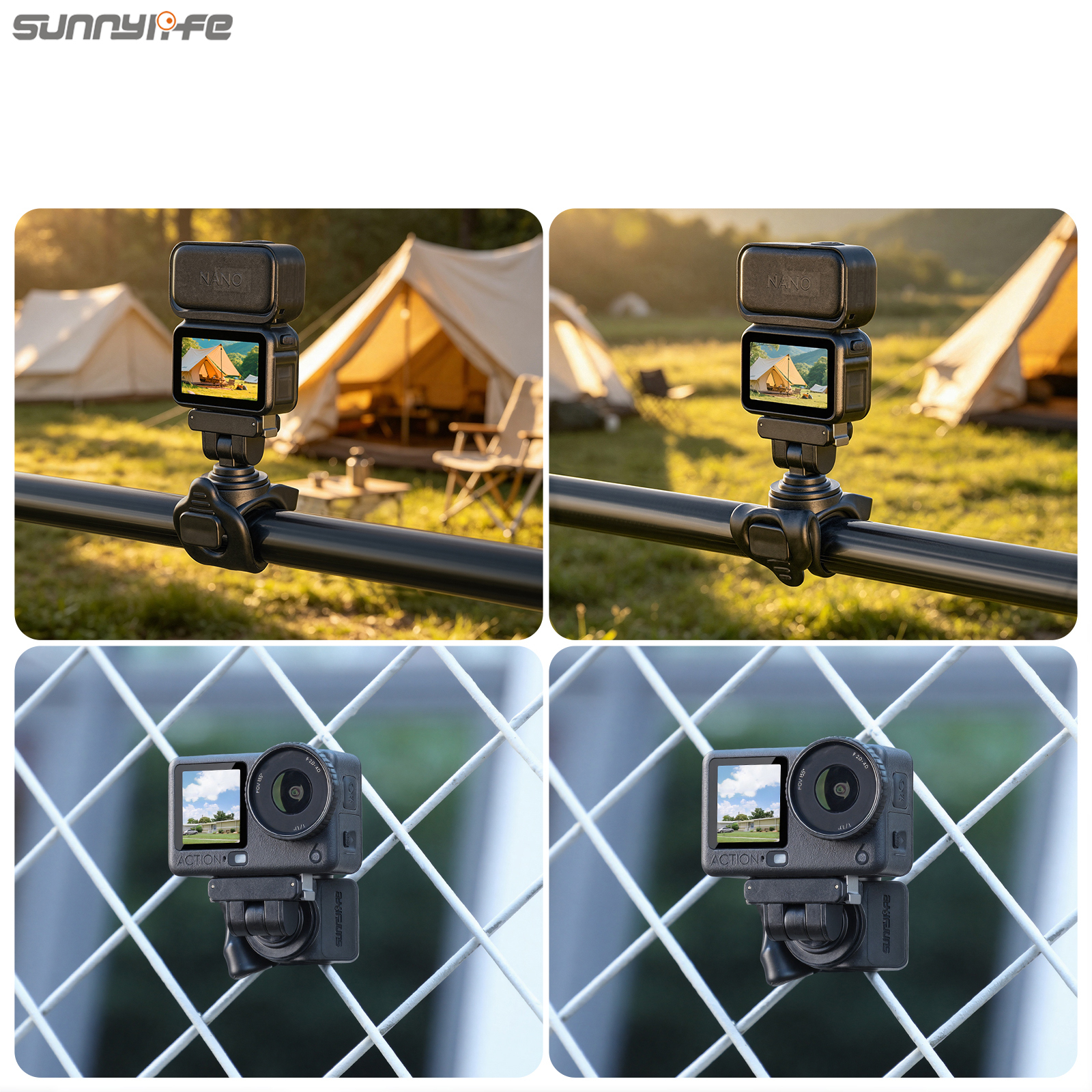 Sunnylife Magnetic Quick-Release Flexible Mount Series 360 Strap Wrap Band Mount Bike Tube Clip Holder for Action Camera