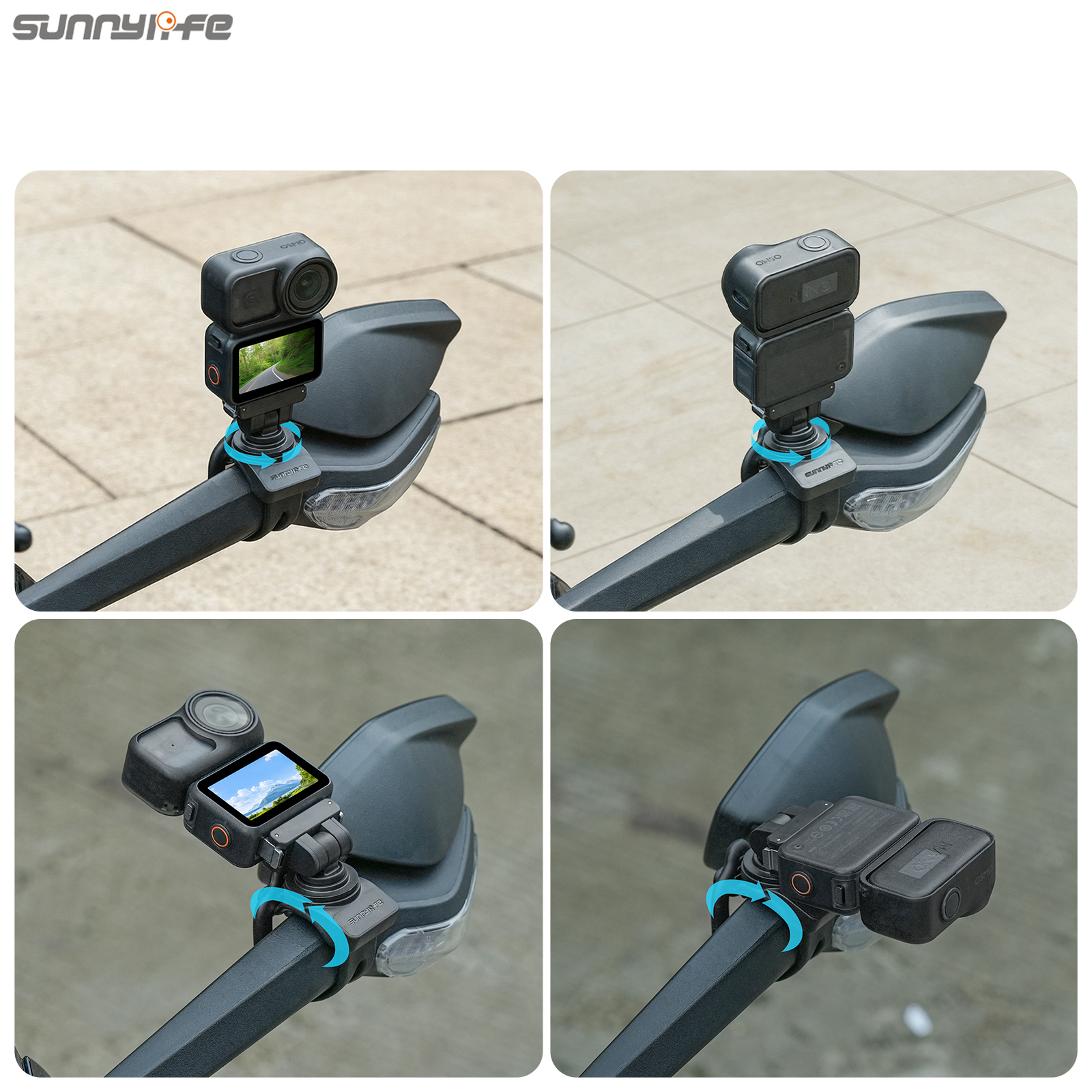 Sunnylife Magnetic Quick-Release Flexible Mount Series 360 Strap Wrap Band Mount Bike Tube Clip Holder for Action Camera