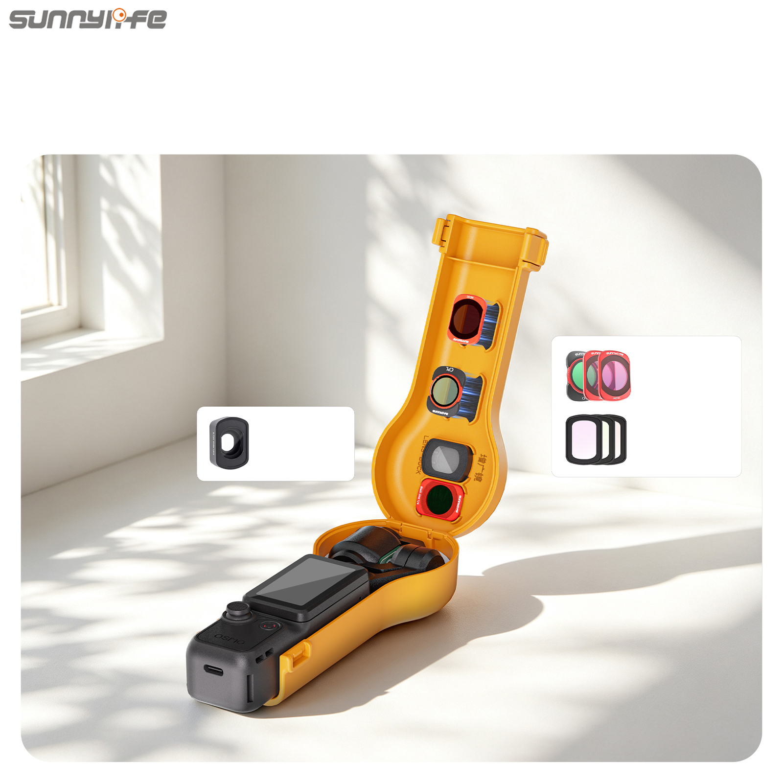 Sunnylife Bulb-Shaped Protective Case with Filter Box Shock-proof Protective Cover Accessories for Osmo Pocket 4/3