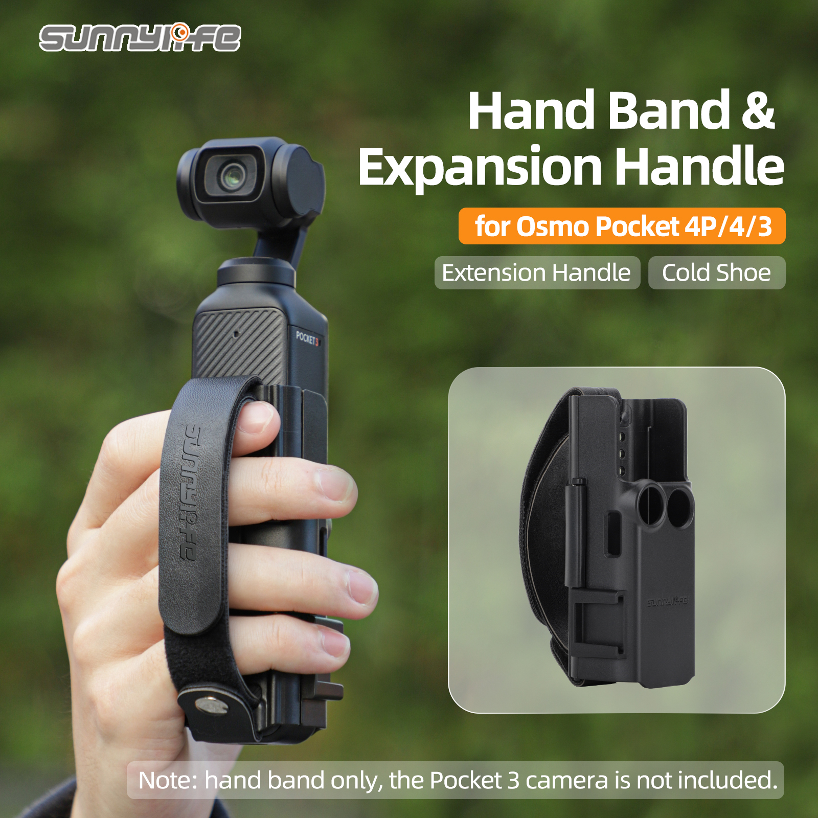 Sunnylife Hand Band Protective Case Lanyard Expansion Frame Cold Shoe Extension Handle Cover for Osmo Pocket 4P/4/3