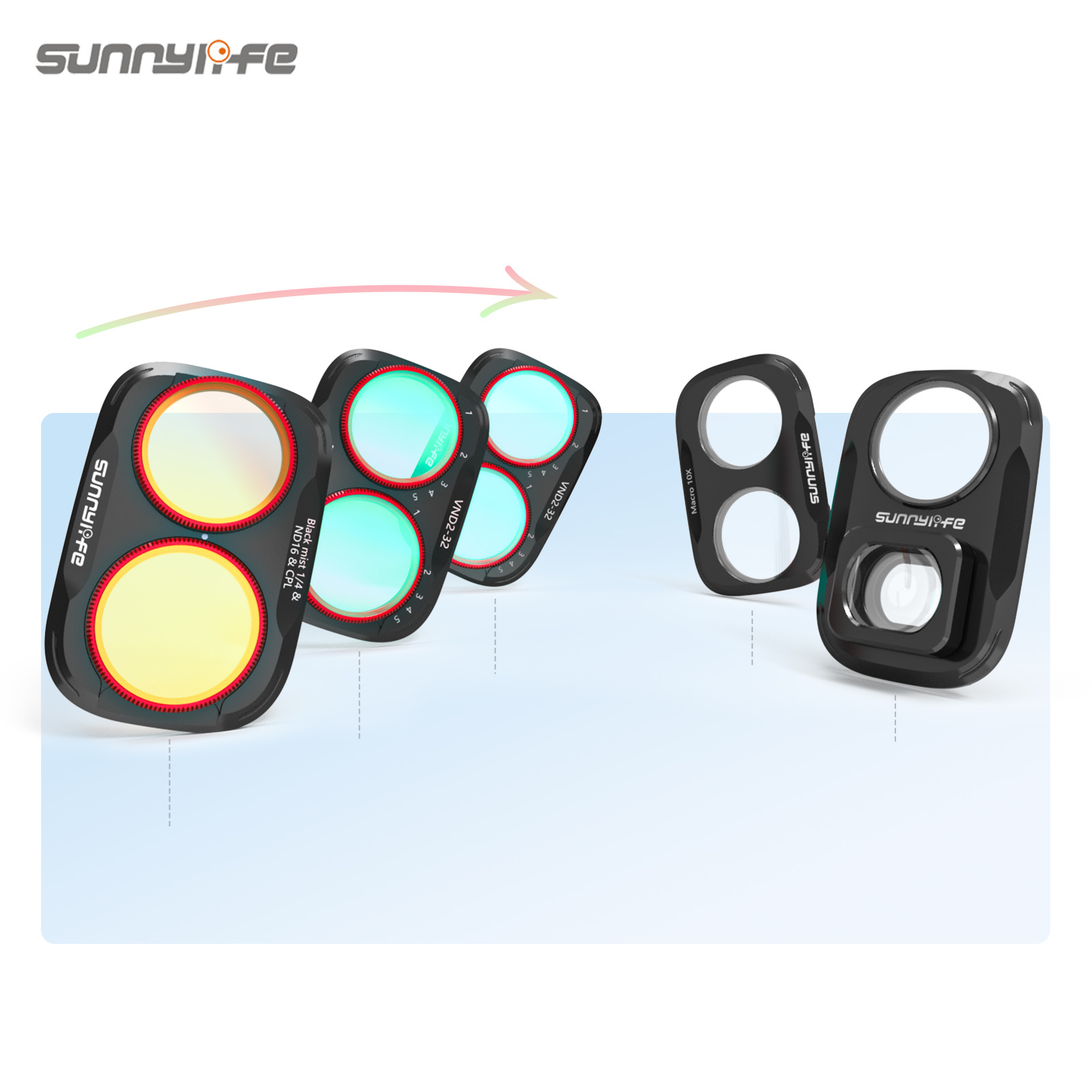 Sunnylife Lens Filters Adjustable CPL ND/PL 1/4 BLACK MIST Filters MCUV Accessories for Osmo Pocket 4P