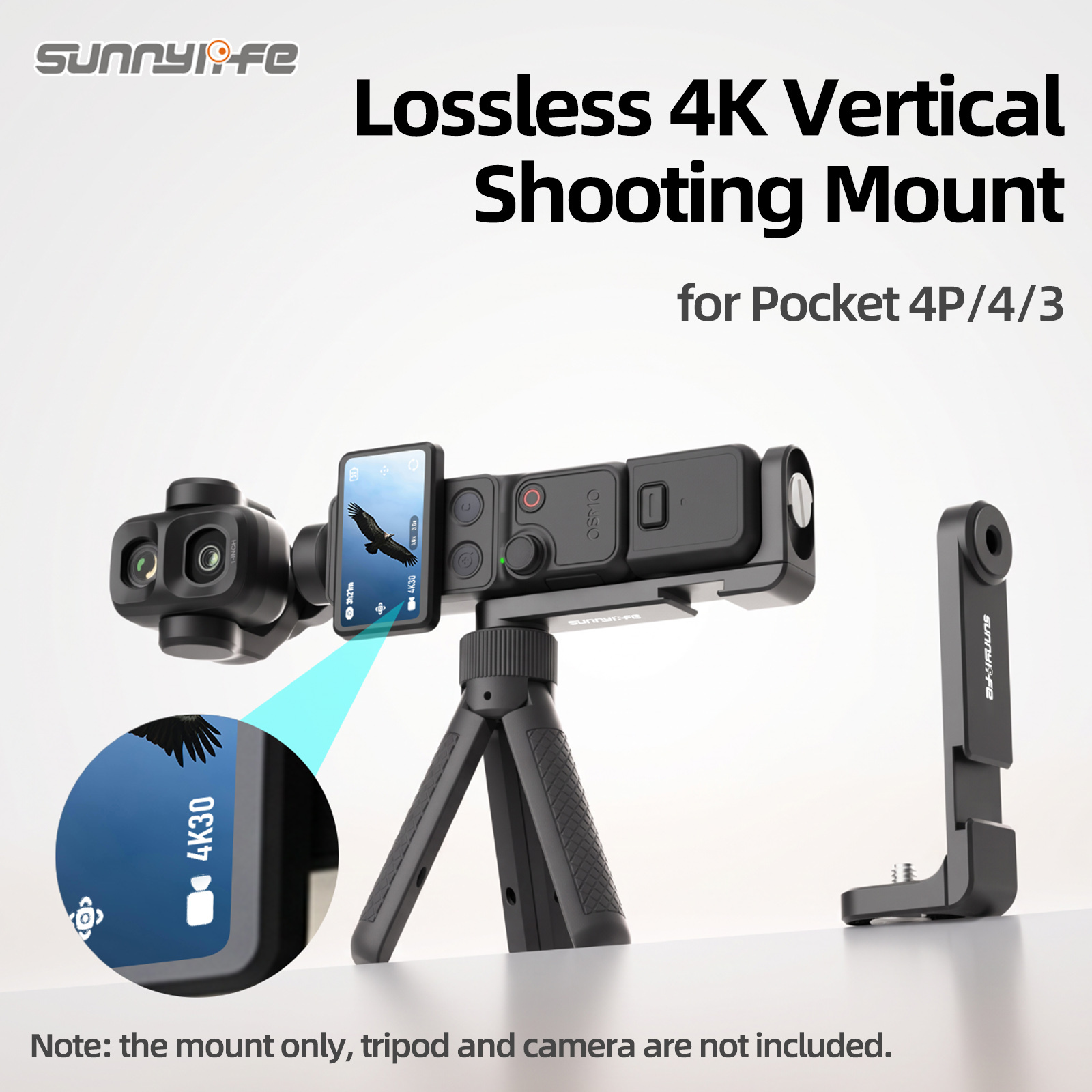 Sunnylife Metal Vertical Shooting Mount L-Type Quick Release Mount Stand Accessories for Osmo Pocket 4P/4/3