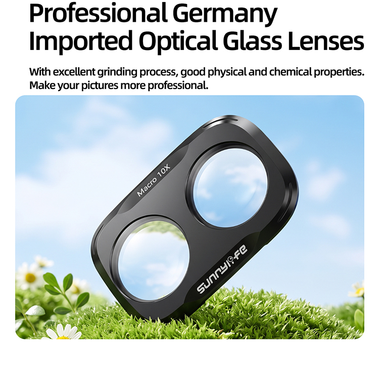 Sunnylife Magnetic Lens Filters Macro Lens Wide-Angle Lens Adjustable VND 1/4 Black MIST&ND16&CPL Filters for Osmo Pocket 4P