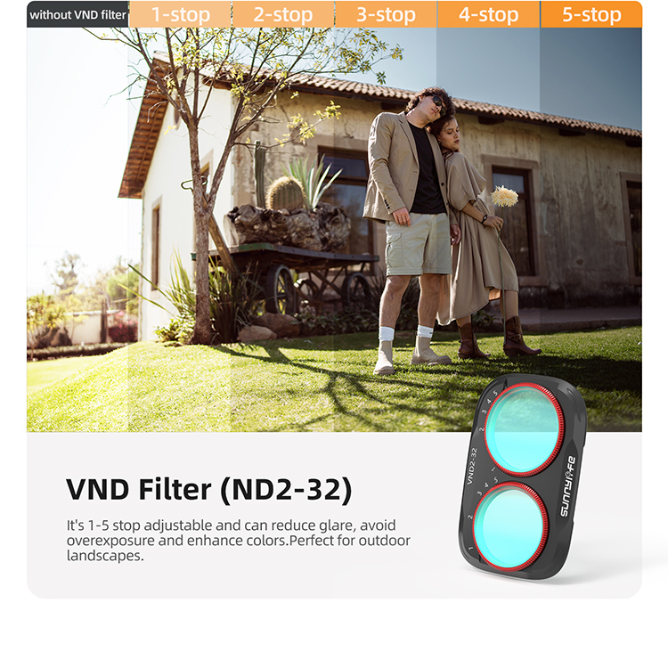 Sunnylife Magnetic Lens Filters Macro Lens Wide-Angle Lens Adjustable VND 1/4 Black MIST&ND16&CPL Filters for Osmo Pocket 4P