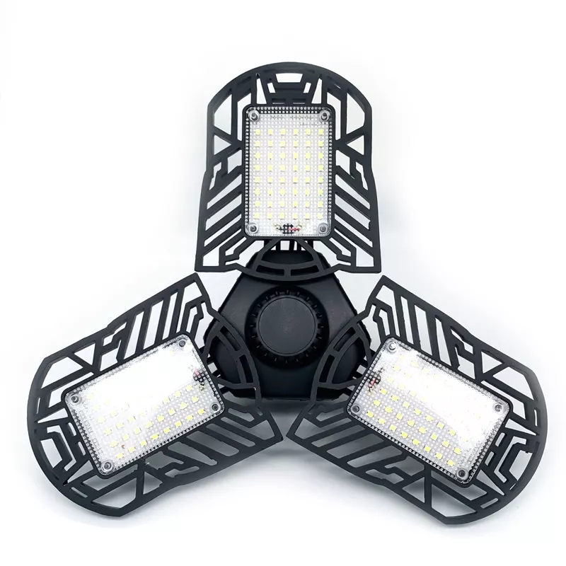 Wholesale price indoor modern Three panels LED Deformable high-bay garage lamps high bay light led