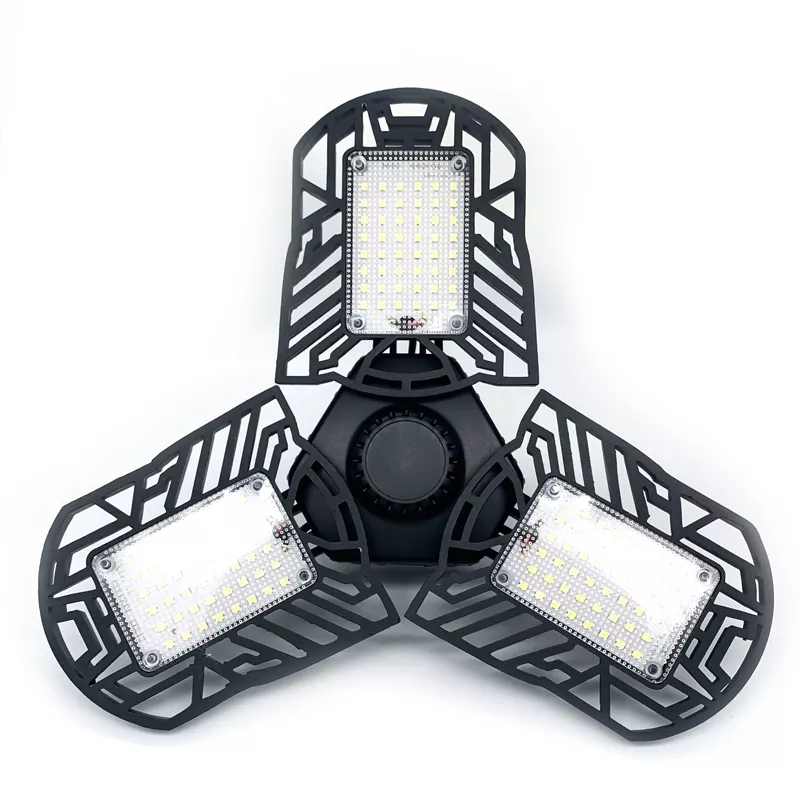 Wholesale price indoor modern Three panels LED Deformable high-bay garage lamps high bay light led