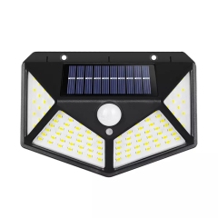 Amazon Top Seller 100 Led Motion Sensor Outdoor Solar Wall Lamp IP65 Waterproof Wall Light for Garden