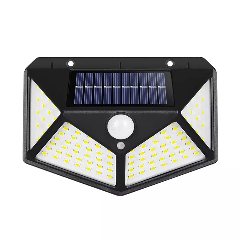 Amazon Top Seller 100 Led Motion Sensor Outdoor Solar Wall Lamp IP65 Waterproof Wall Light for Garden