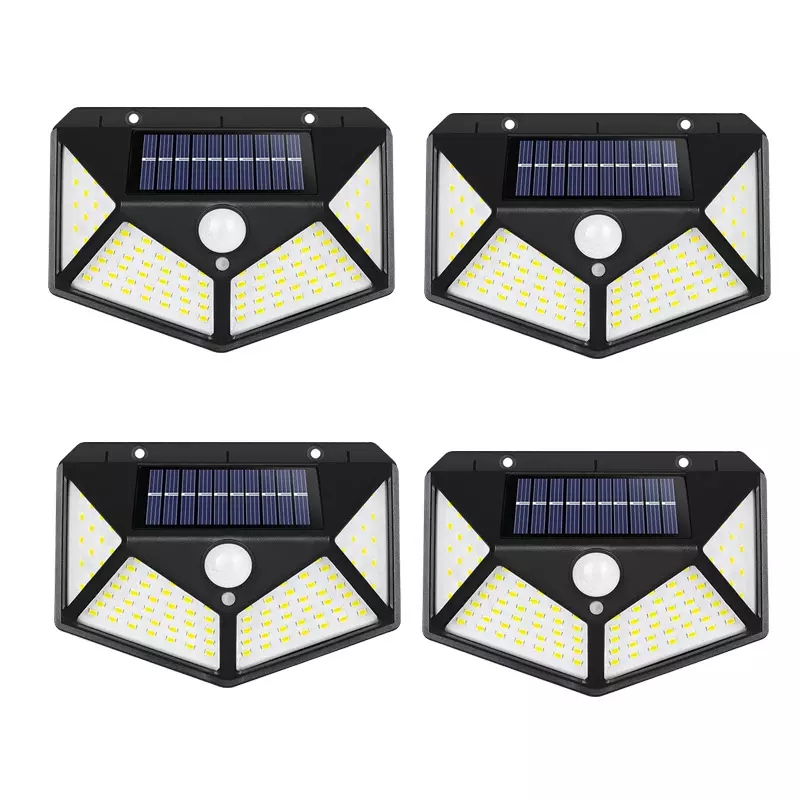 Amazon Top Seller 100 Led Motion Sensor Outdoor Solar Wall Lamp IP65 Waterproof Wall Light for Garden