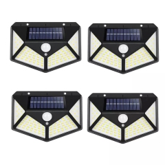 Amazon Top Seller 100 Led Motion Sensor Outdoor Solar Wall Lamp IP65 Waterproof Wall Light for Garden