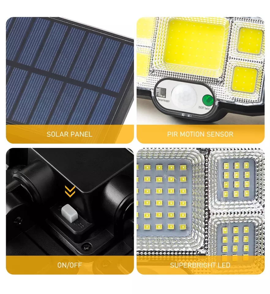 New Arrival IP65 Waterproof Solar Wall lamp Outdoor Garden Lamp with 192 Led for Solar Motion Sensor Light