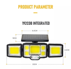 New Arrival IP65 Waterproof Solar Wall lamp Outdoor Garden Lamp with 192 Led for Solar Motion Sensor Light