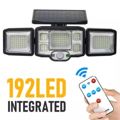 New Arrival IP65 Waterproof Solar Wall lamp Outdoor Garden Lamp with 192 Led for Solar Motion Sensor Light